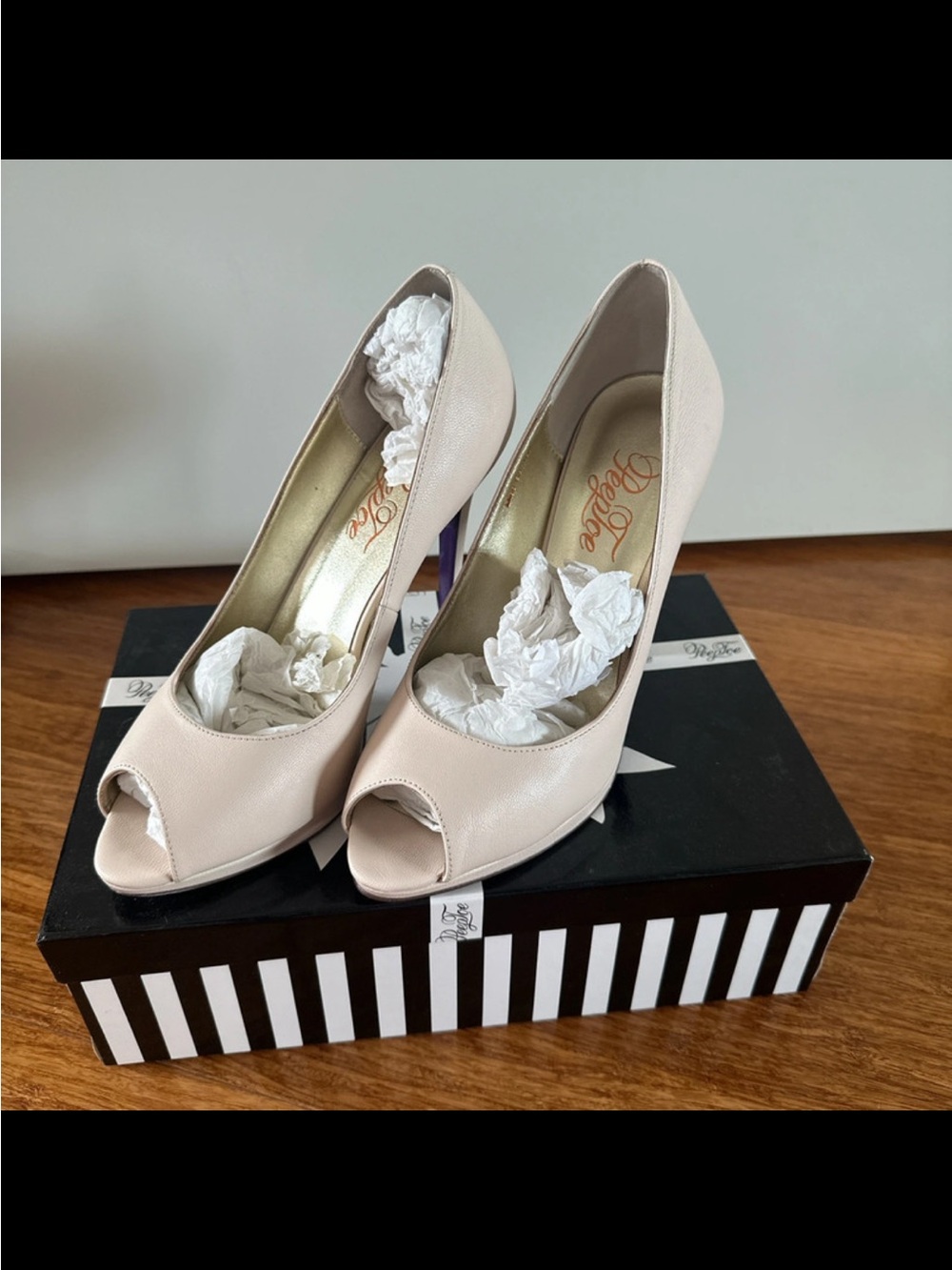 Peep-Toe High Heels in Light Beige - Elegant Women's Dress Pumps